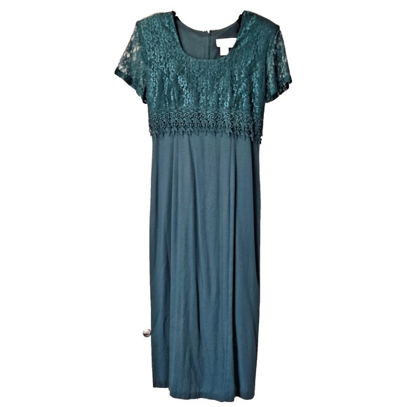 Vtg USA Jody California Maxi Womens Dress Sz 13 Elegant Timeless Statement Retro - Picture 1 of 12